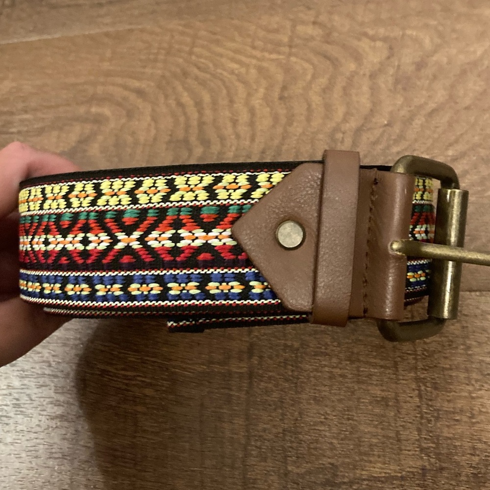 Boho Western Embroidered Belts Brown Vegan Leather Western EUC Women’s Plus 3X